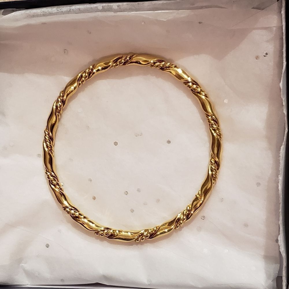 Monet Gold Tone Bangle Slip On Bracelet